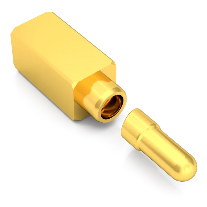 side contact pogo pins electroplated gold golden yellow